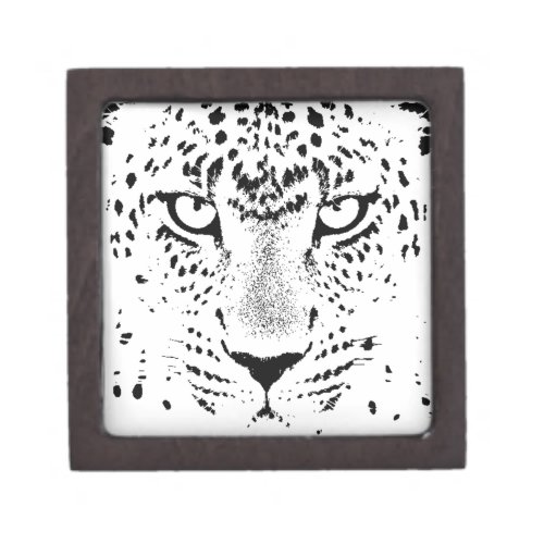 Black  White Leopard Eyes Jewelry Box