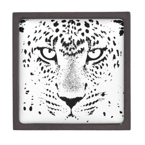 Black  White Leopard Eyes Jewelry Box