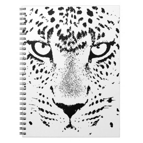 Black  White Leopard Eyes Notebook