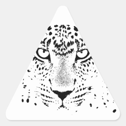 Black  White Leopard Eyes Triangle Sticker