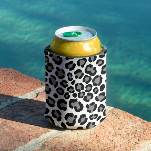  Black  White Leopard Pattern Girly Cheetah Print Can Cooler