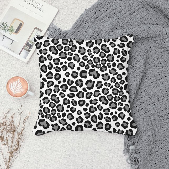  Black & White Leopard Pattern Girly Cheetah Print Throw Pillow (Creator Uploaded)