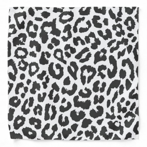 Black  White Leopard Print Animal Skin Patterns Bandana