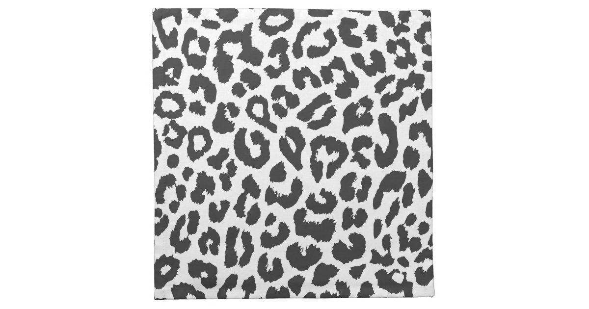 Black & White Leopard Print Animal Skin Patterns Cloth Napkin | Zazzle