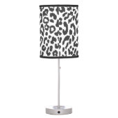 Black & White Leopard Print Animal Skin Patterns Table Lamp (Back)