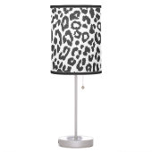 Black & White Leopard Print Animal Skin Patterns Table Lamp (Left)