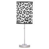Black & White Leopard Print Animal Skin Patterns Table Lamp (Front)