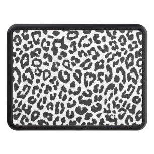 Black & White Leopard Print Animal Skin Patterns Tow Hitch Cover
