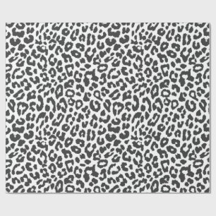 Black & White Leopard Print Animal Skin Patterns Wrapping Paper