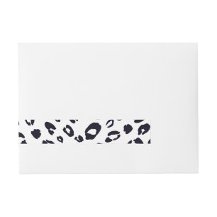 Black White Leopard Print Card Wrap Around Labels