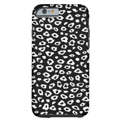 Black White Leopard Print Tough iPhone 6 Case