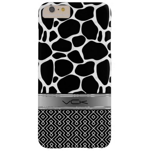 Black  White Leopard Print  Geometric Pattern 2 Barely There iPhone 6 Plus Case