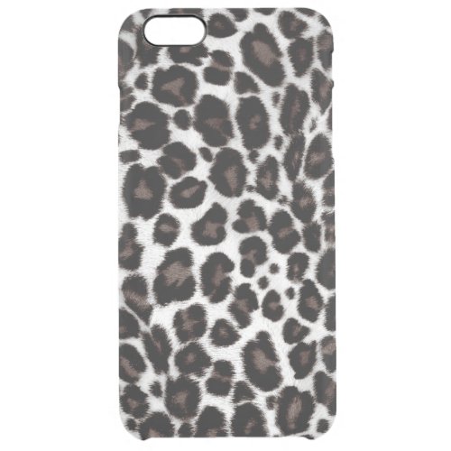 Black White Leopard Print Pattern Classic Stylish Clear iPhone 6 Plus Case