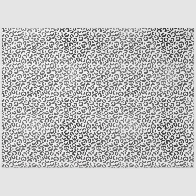 Black White Leopard Print Tissue Paper (Front)