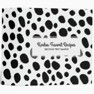 Black & White Leopard Spots Animal Pattern Binder