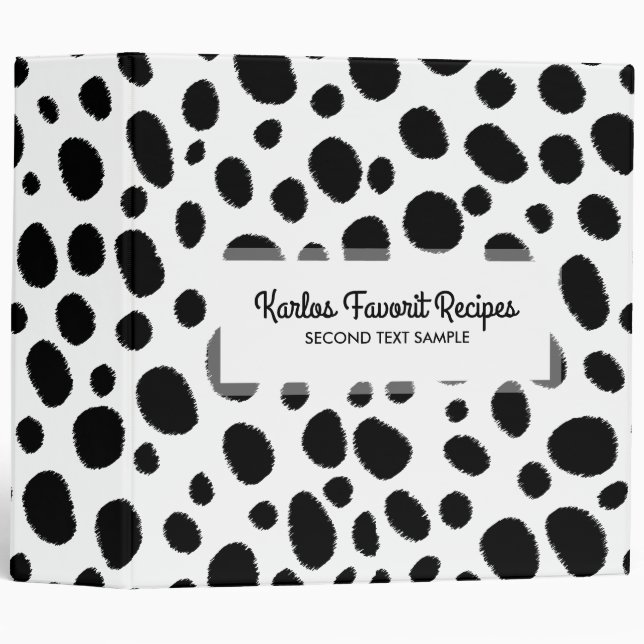 Black & White Leopard Spots Animal Pattern Binder (Front/Spine)
