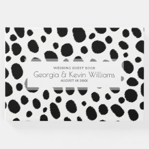 Black & White Leopard Spots Pattern Guest Book