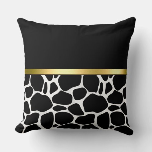 Black  White Leoplard Pattern Throw Pillow
