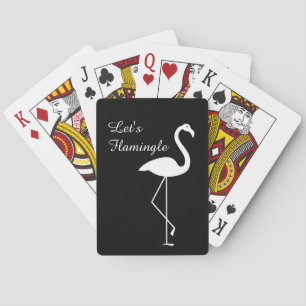 Black & White Let's Flamingle Poker Cards