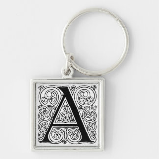 Black & White Letter 'A' - Keychain