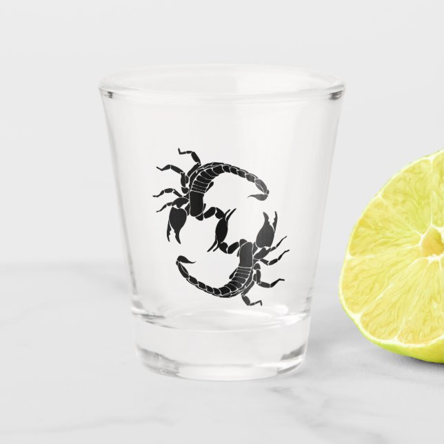 Black & White Letter S - Scorpions Shot Glass (Front)