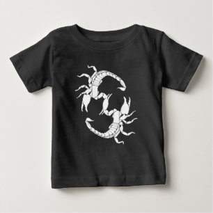 Black & White Letter S - Two Scorpions Baby T-Shirt