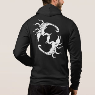 Black & White Letter S - Two Scorpions Hoodie