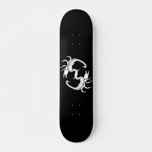 Black  White Letter S _ Two Scorpions Skateboard