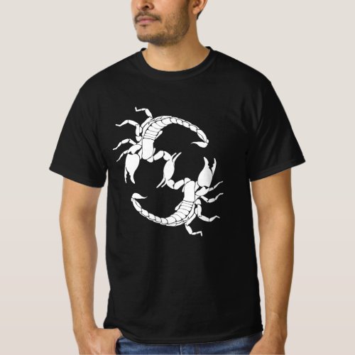 Black  White Letter S _ Two Scorpions T_Shirt