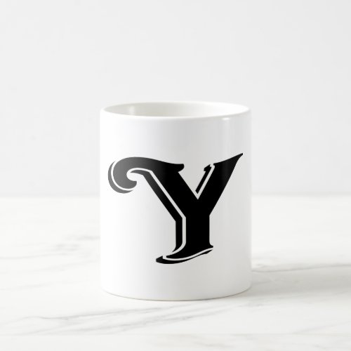 Black White Letter Y Monogram Coffee Mug