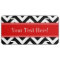 Black White LG Chevron Red Name Monogram