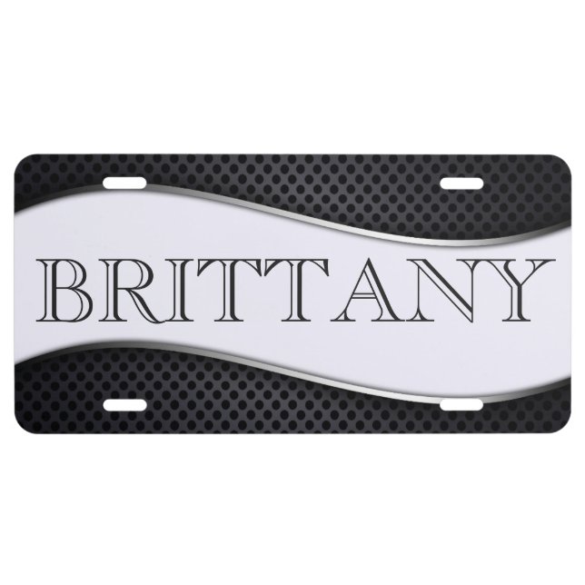 Black White License Plate (Front)