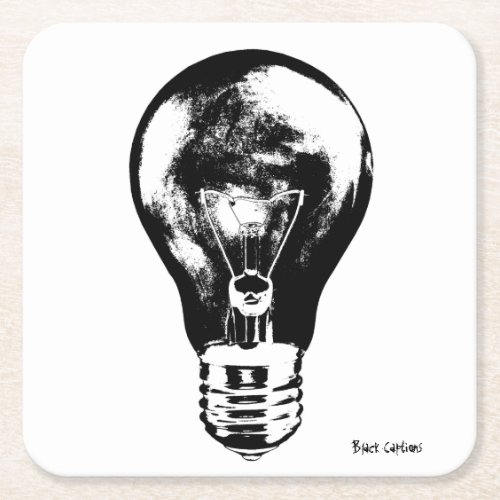 Black  White Light Bulb _ Coasters