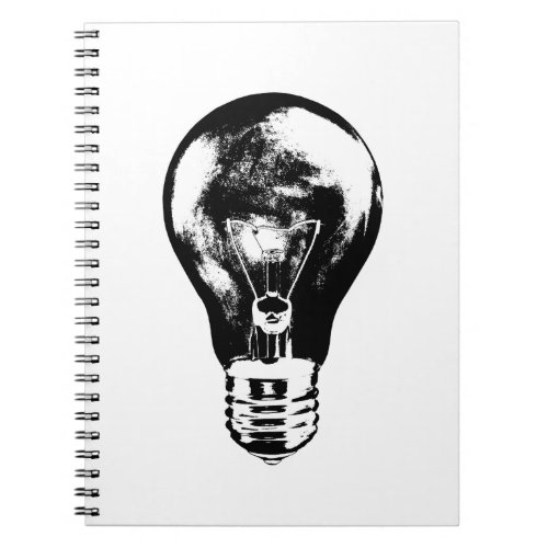 Black  White Light Bulb _ Notebook