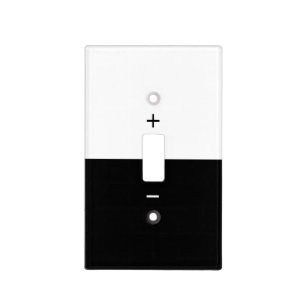 Black White Light Switch Cover or Choose Colors