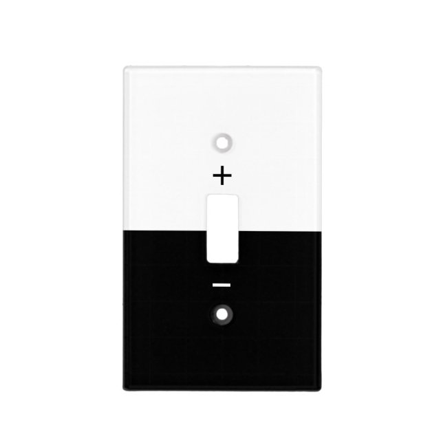 Black White Light Switch Cover or Choose Colors (Front)