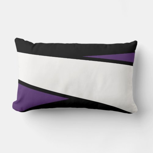 Black White Lilac Stripes Design Lumbar Pillow