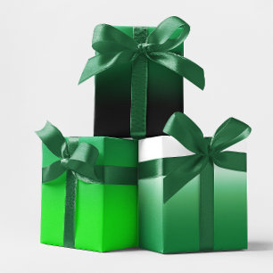 Black White Lime and Kelly Green Ombre Mix Wrapping Paper Sheets