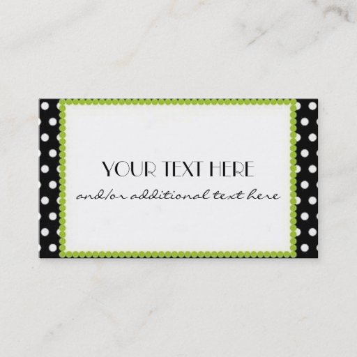 Customizable Black, White &amp; Lime Business Card Template