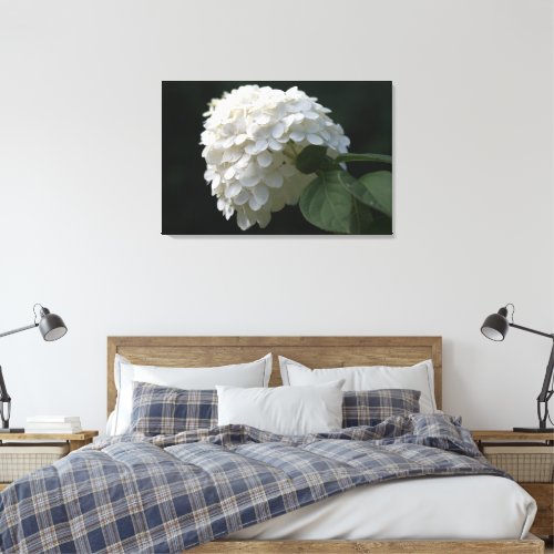 Black White Lime Hydrangea Flower Canvas