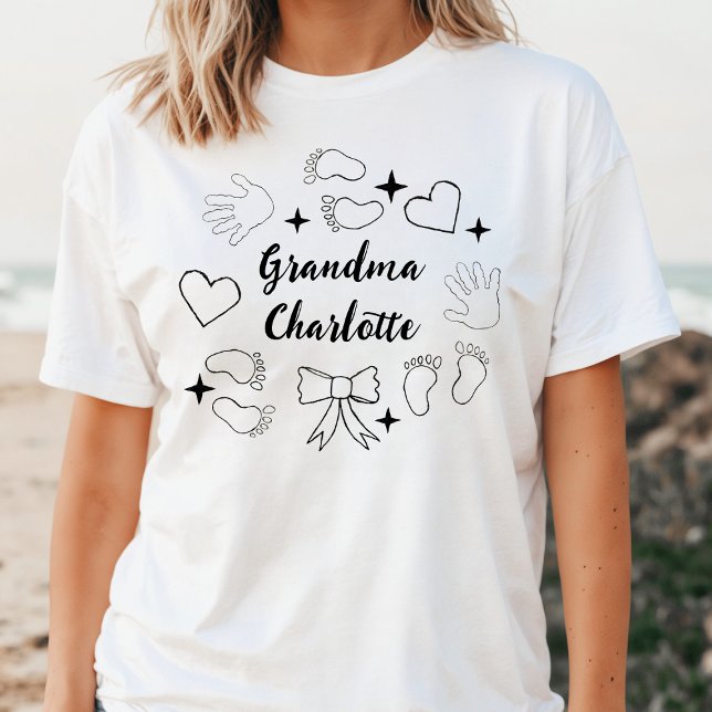 Black & White Line Art Collage Grandmas Name Tri-Blend Shirt (Creator Uploaded)