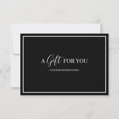 Black White Line Frame Customized Gift Certificate