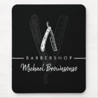 Black White Line Minimal Logo Brands Razor Barber