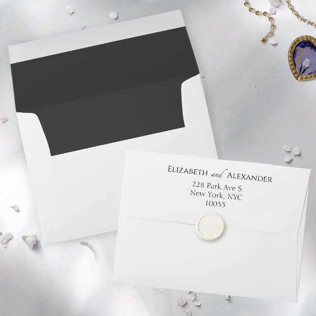Black & White Liner & Return Address Envelope (Creator Uploaded)