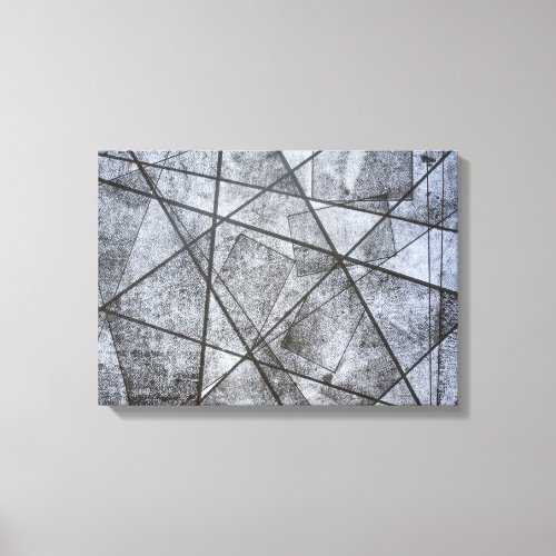 Black White lines grey rectangles abstract Canvas Print