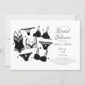 Black & White Lingerie Bridal Shower Invitations (Front)