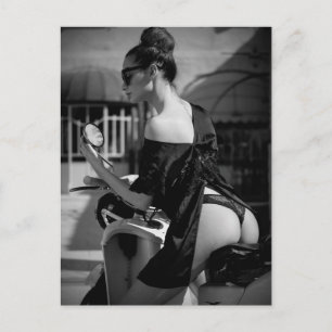 Black & White Lingerie Model art postcard