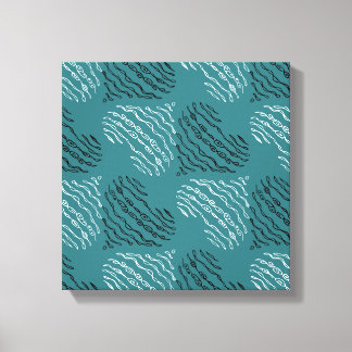 Black & White Lining Heart Pattern Art Canvas Print