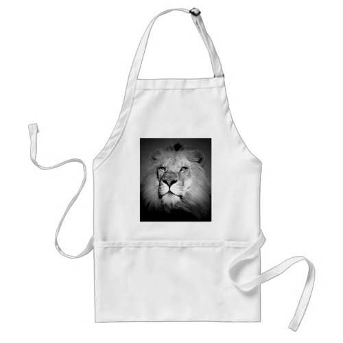 Black  White Lion Adult Apron