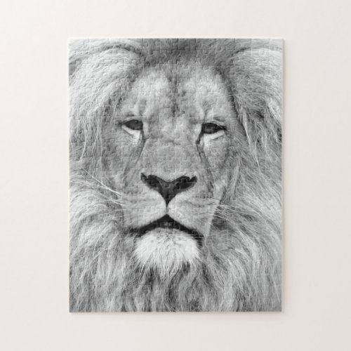 Black  White Lion _ Animals Art Photo Jigsaw Puzzle
